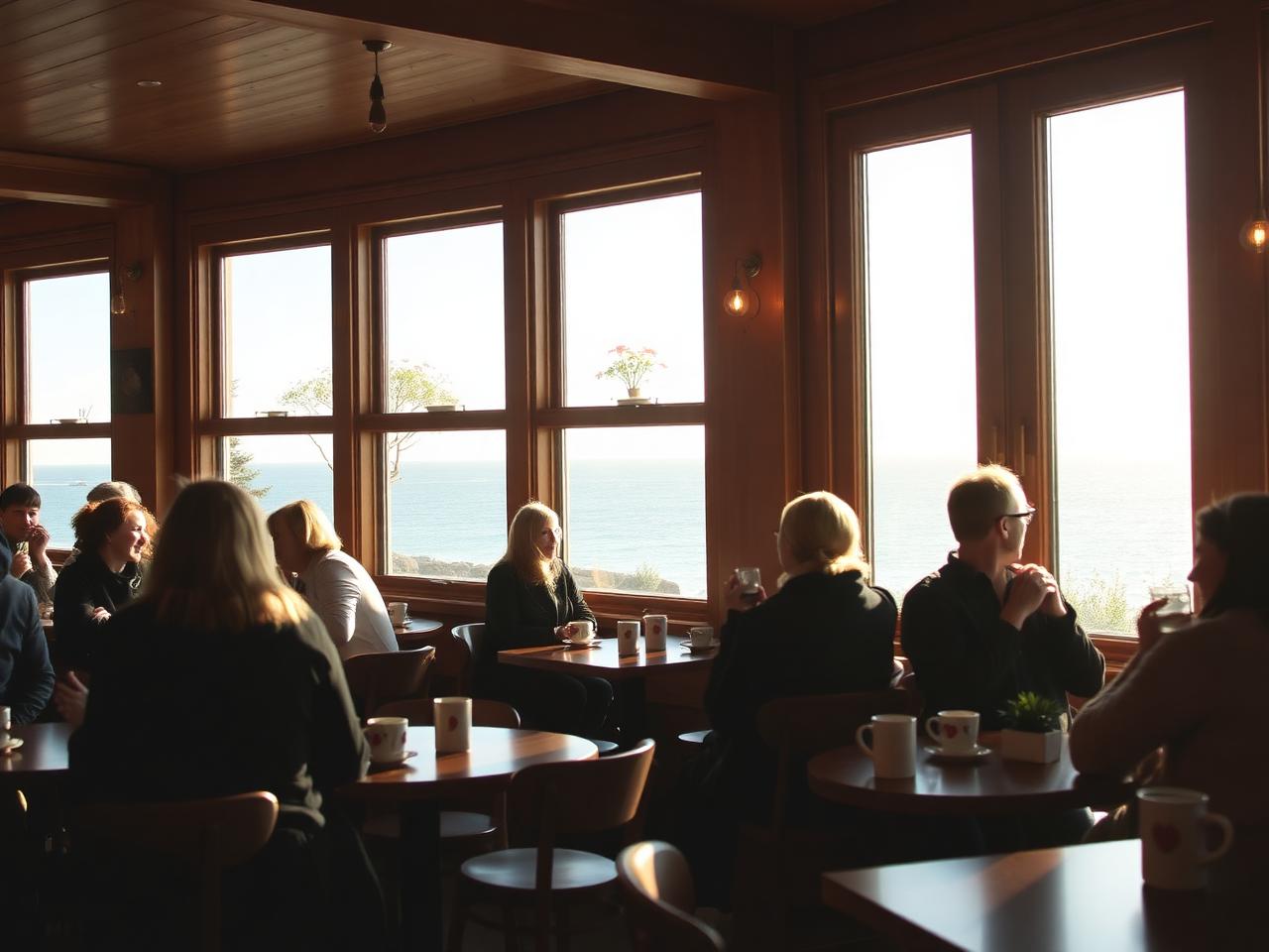 Hyggelig stemning på Café Strandkanten